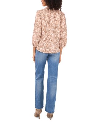 Split Neck Peasant Blouse