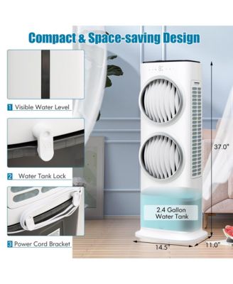  3-in-1 Evaporative Air Cooler with Fan & Humidifier Swamp Fan with 9H Timer Remote