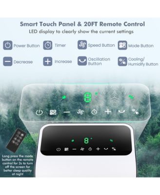  Evaporative Air Cooler 3-in-1 Portable Swamp Cooling Fan with 12H Timer Remote