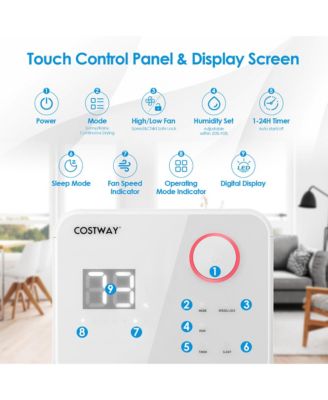  32 Pints 2000 Sq. Ft Dehumidifier for Home & Basements w/3-Color Digital Display