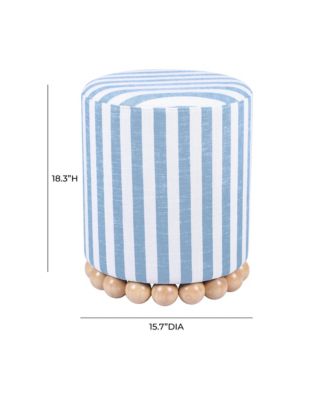 Dex Striped Linen Ottoman