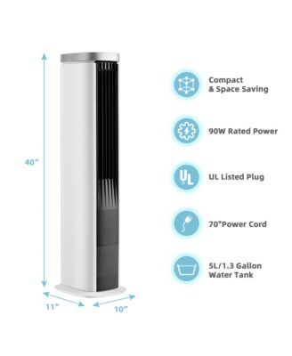 3-In-1 Portable Evaporative Air Cooler 40'' Bladeless Cooling Tower Fan with Timer
