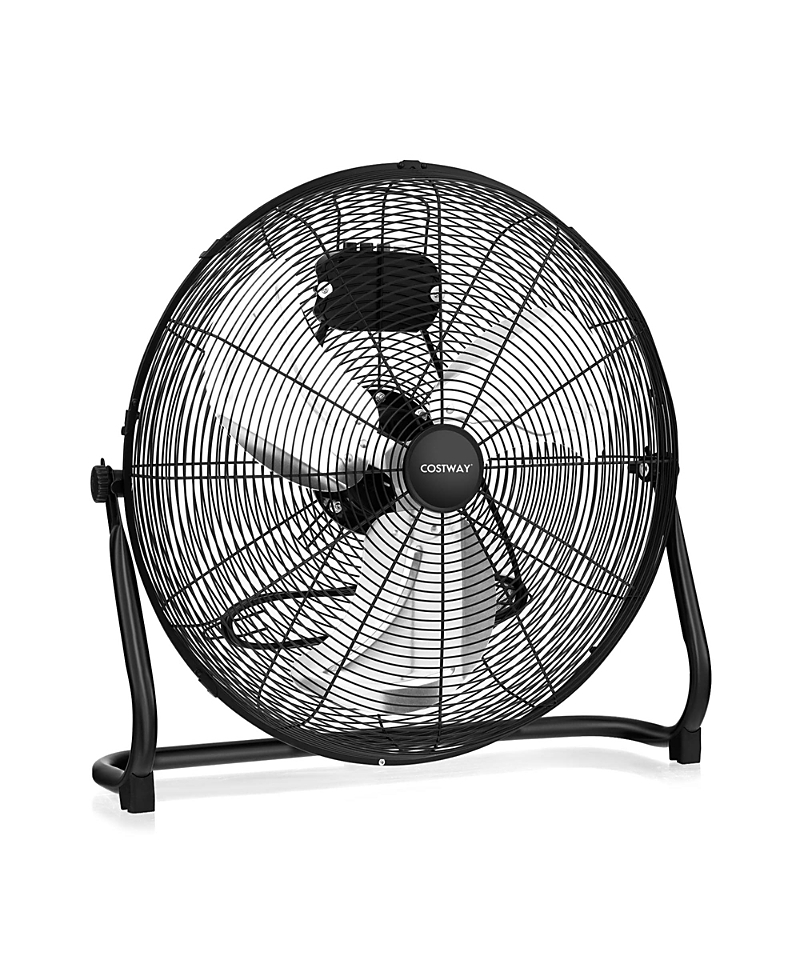 Costway 20 High Velocity Portable Pivoting Floor Fan With 3 Powerful Speeds In Black