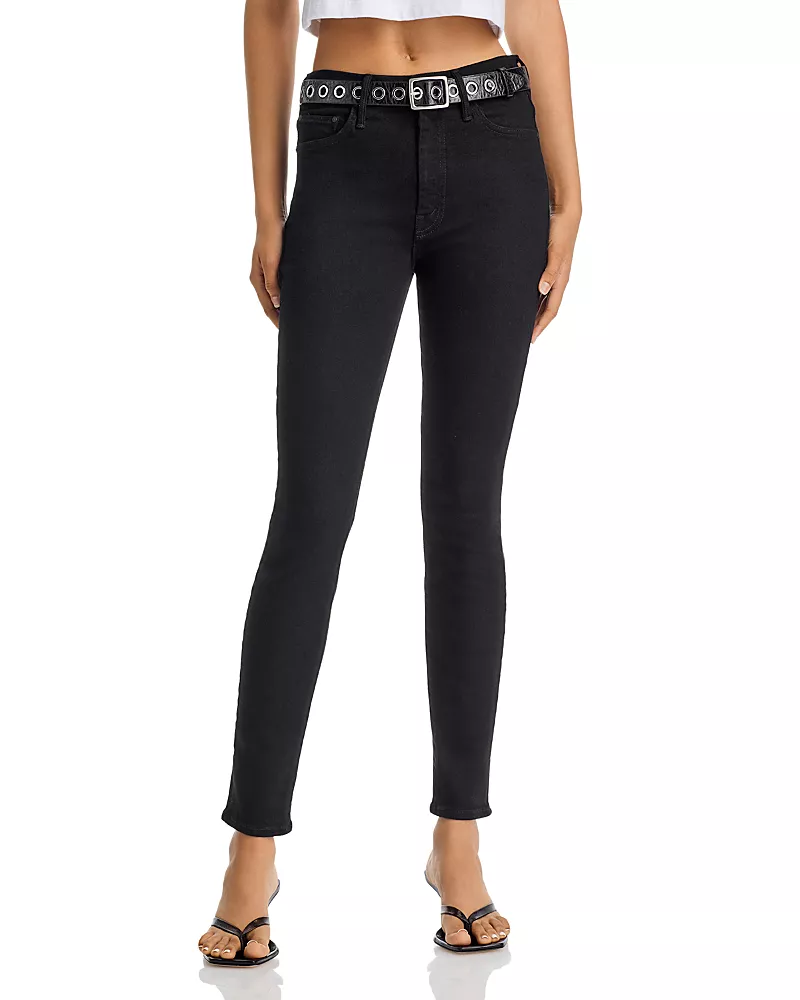Mother High Waisted Looker Ankle Skinny Jeans in Nighty Night