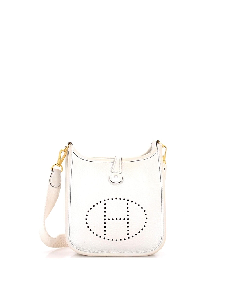 Pre-owned Pre-owned Hermes Hermes Tpm Evelyne Bag Gen Iii Clemence In White