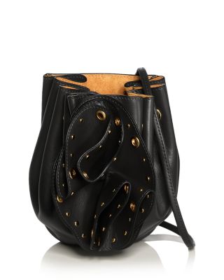 Studded Leather Flower Crossbody