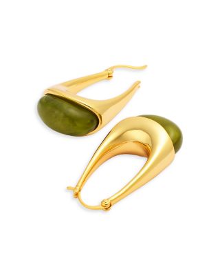 Elyse&eacute; Stone Hoop Earrings - Exclusive