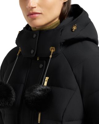 Gold Cambria Shearling Trim Down Jacket