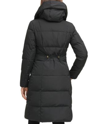 Taffeta Down Zip Front Coat