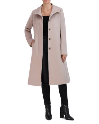 Button Front Flared Coat