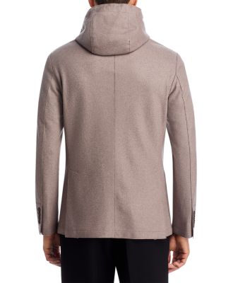 Flannel Slim Fit Sport Coat with Removable Full Zip Hoodie