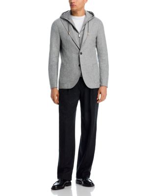 Flannel Slim Fit Sport Coat with Removable Full Zip Hoodie