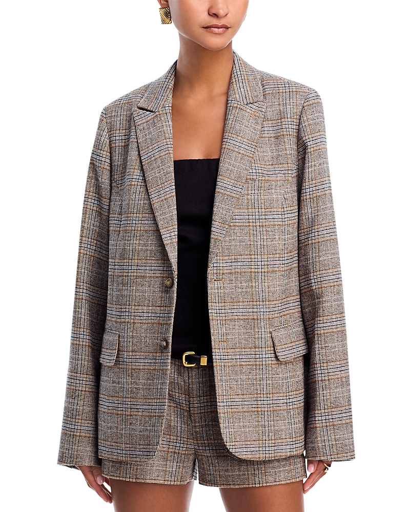 Danielle Guizio Oversized Tartan Blazer In Multi