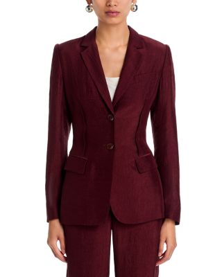 Crinkled Satin Blazer
