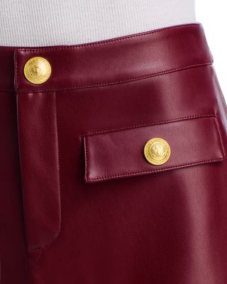 Deidra Faux Leather Collarless Jacket & Dionne Faux Leather High Waisted Shorts