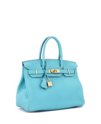 Birkin 30 Handbag Blue Togo with Gold Hardware