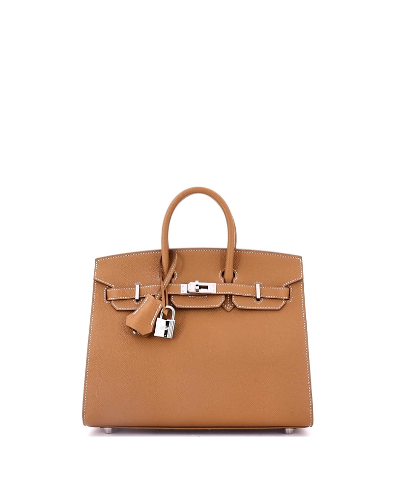 Pre-owned Pre-owned Hermes Hermes Birkin 25 Handbag Brown Epsom With Palladium Hardware
