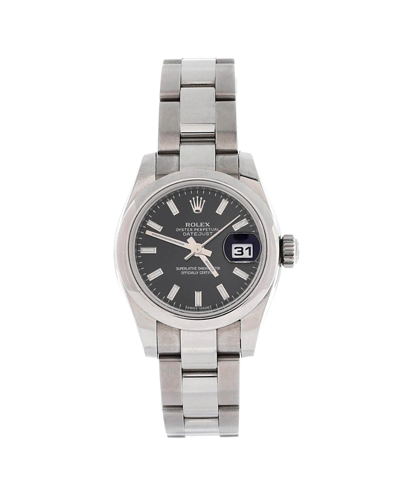 Pre-owned Pre-owned Rolex Rolex Oyster Perpetual Datejust Automatic Watch In Stainless Steel 26mm In Black