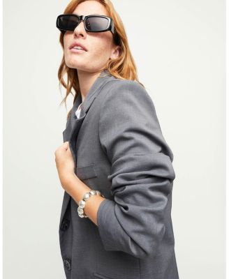 Leather with Large Metal Alloy Beads Plated in Sterling Bracelet