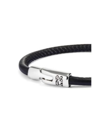  Black Leather Clasp Bracelet