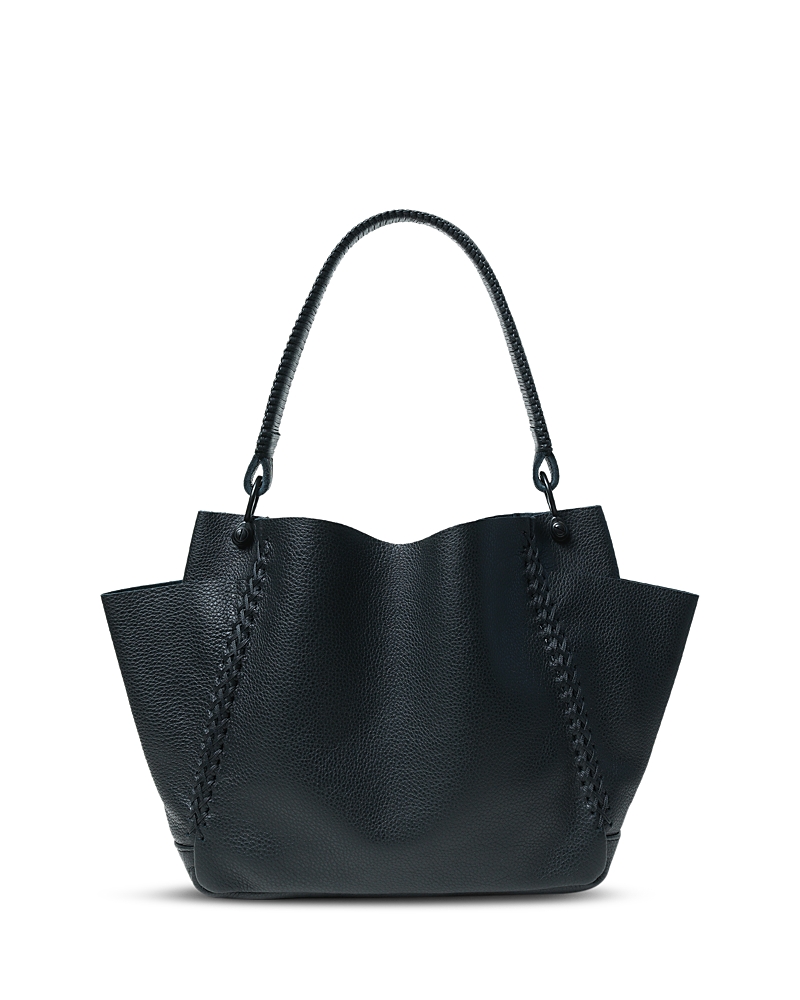 Callista Mini Shoulder Bag Grained Leather In Black
