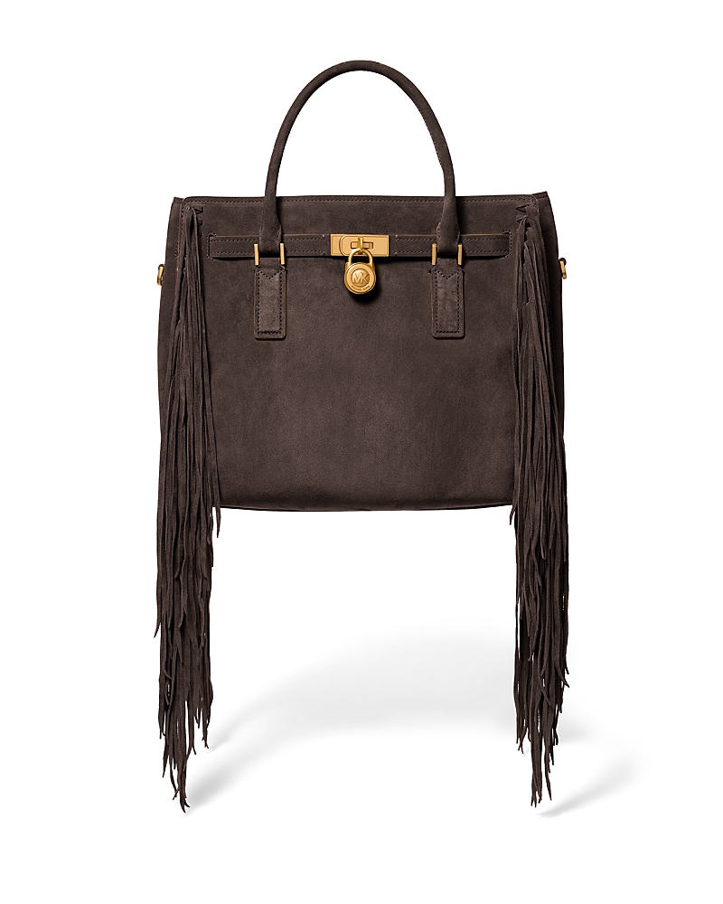 Michael Kors Hamilton Moderne Large Leather Satchel In Brown