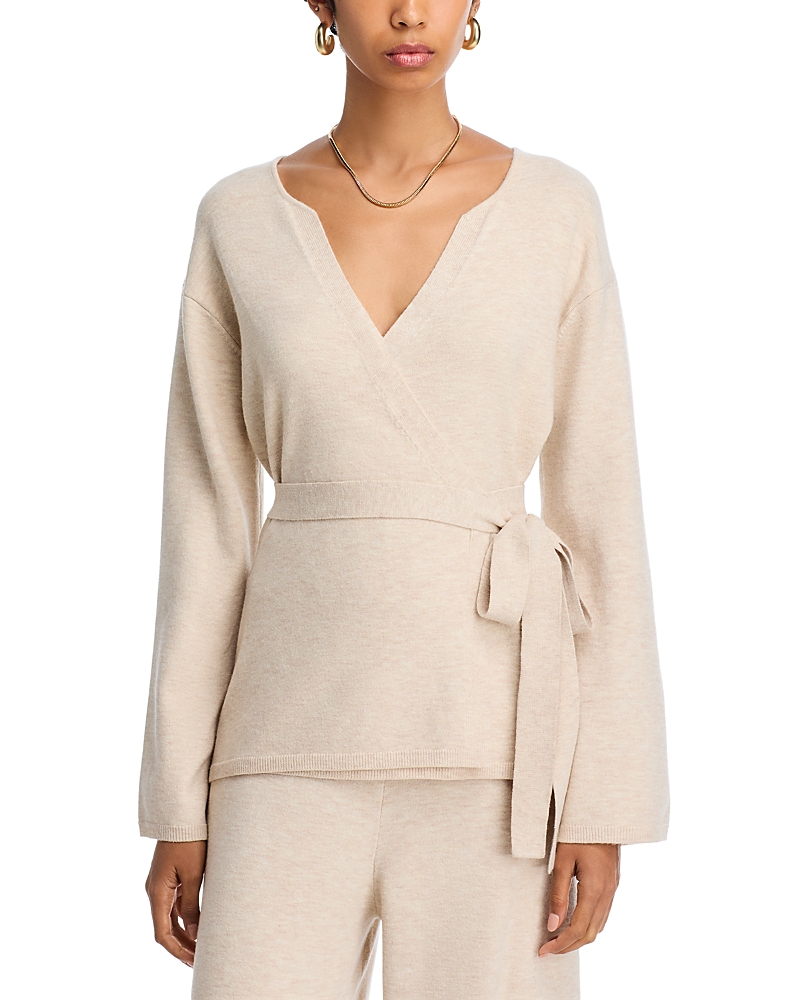 French Connection Marley Wrap Cardigan In Neutral