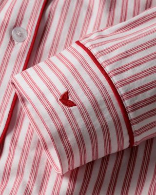 Women's Antique Red Ticking Pima Pajama Set