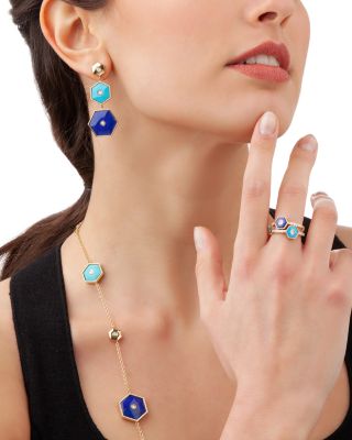 Diamond & Turquoise Baia Stackable Ring in 18K Yellow Gold