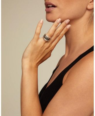 Sterling Plated with 3 Crystals Ring