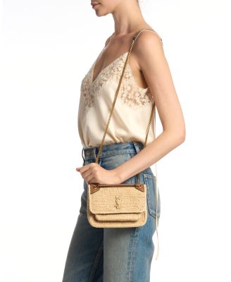 Niki Mini Shoulder Bag in Raffia