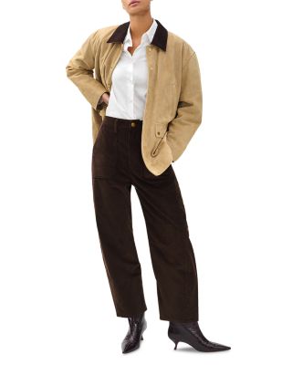 Charlie High Rise Ankle Barrel Jeans in Dark Brown