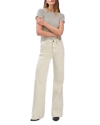 Skylar High Rise Trouser Jeans in Sand Stone