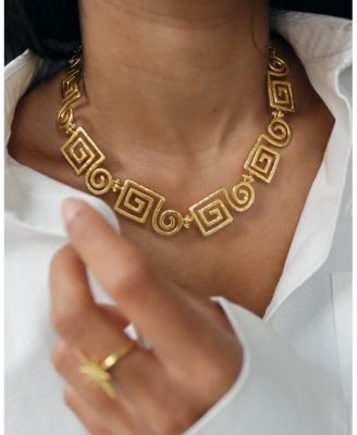Megara Geometric Spiral Necklace