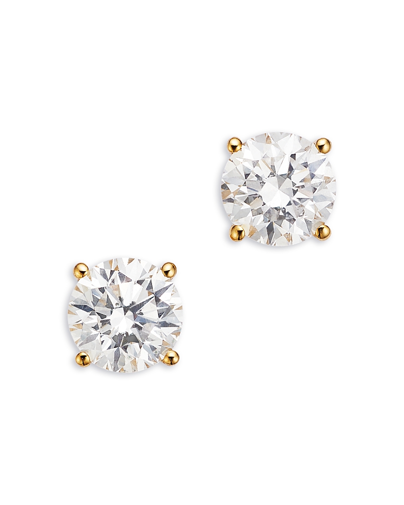 Bloomingdale's Fine Collection Certified Diamond Colorless Stud Earrings In 18k Yellow Gold, 1.50 Tcw In Gold