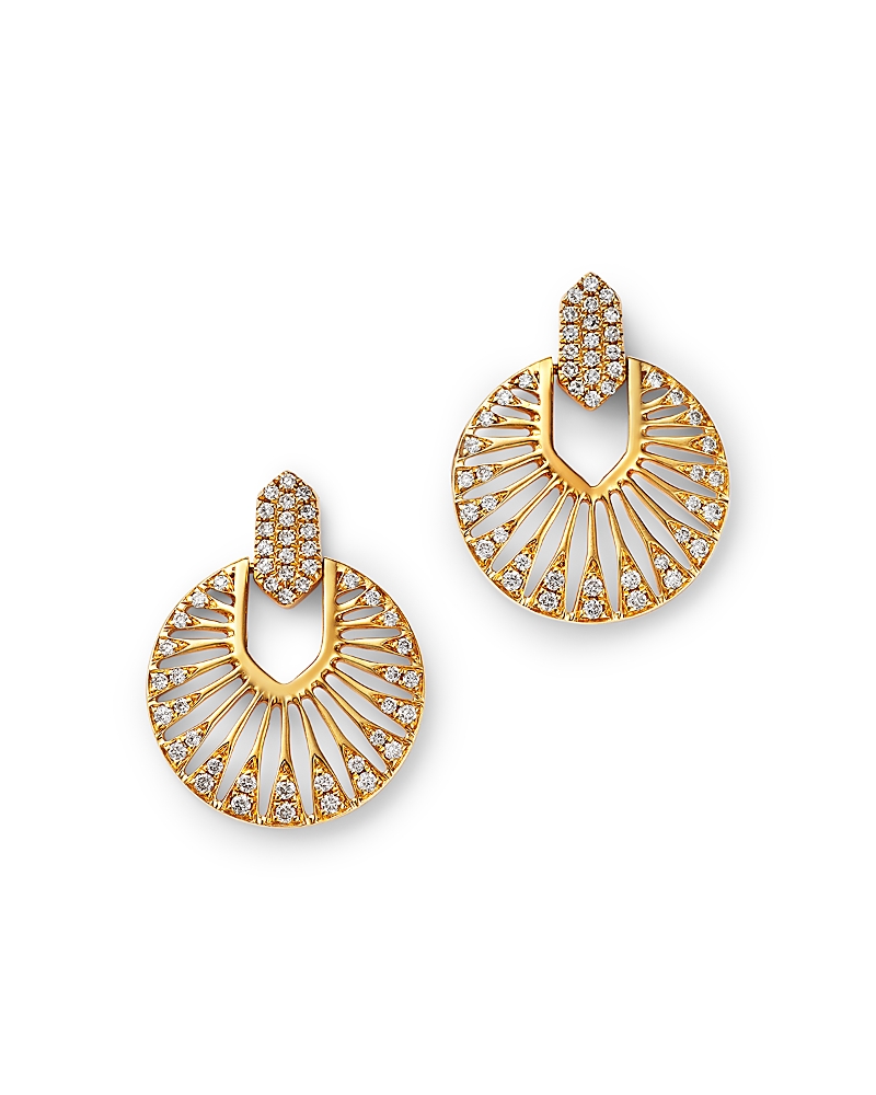 Bloomingdale's Fine Collection Diamond Doorknocker Drop Earrings in 14K Yellow Gold, 0.25 tcw