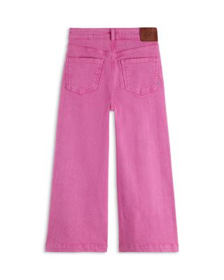 Girls' The Wave Wide Leg Jeans in Dark Pink - Little Kid, Big Kid