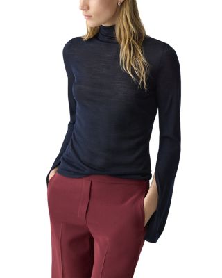 High Neck Slit Sleeve Tee