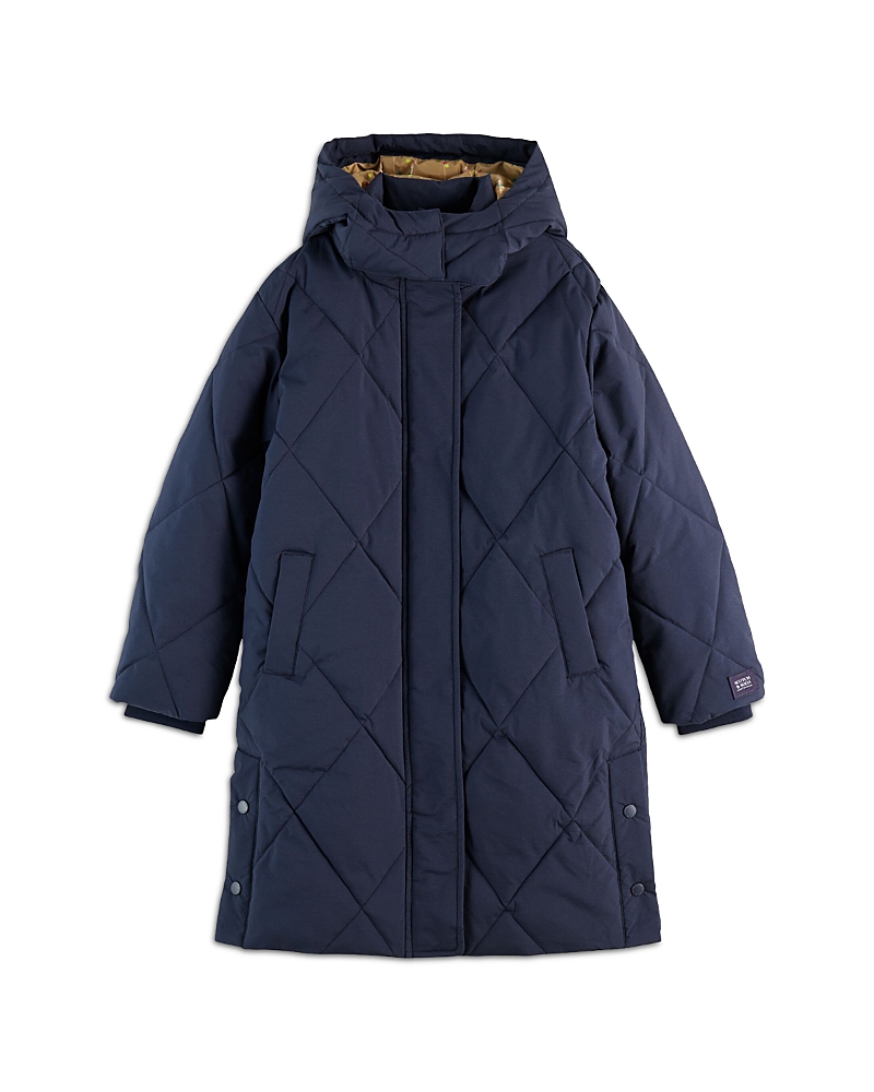 Scotch & Soda Girls' Longer Length Puffer Jacket - Little Kid, Big Kid In Blue