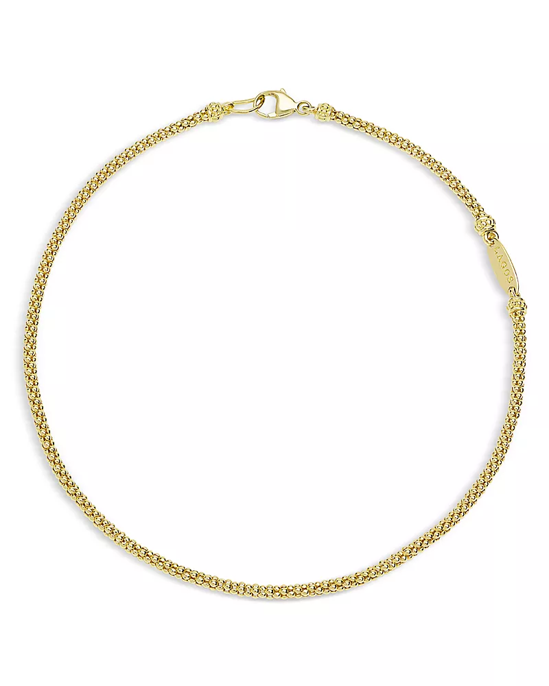 Lagos 18K Gold Caviar Bracelet, 2mm