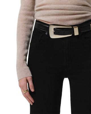 Caia High Rise Straight Jeans with Clean Hem in Plush Black