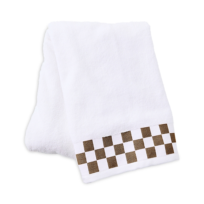 Mackenzie-childs Bath Towel With Check Border In Multi