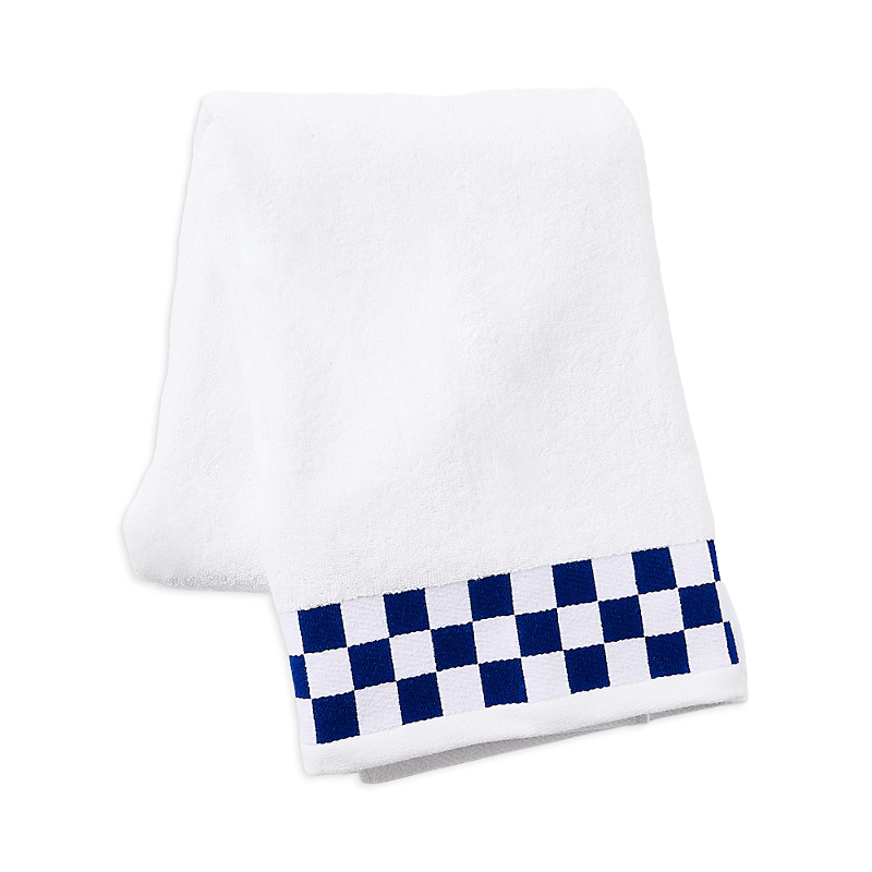 Mackenzie-childs Bath Towel With Check Border In White
