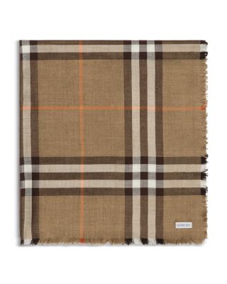 Reversible Check Wool & Silk Scarf 