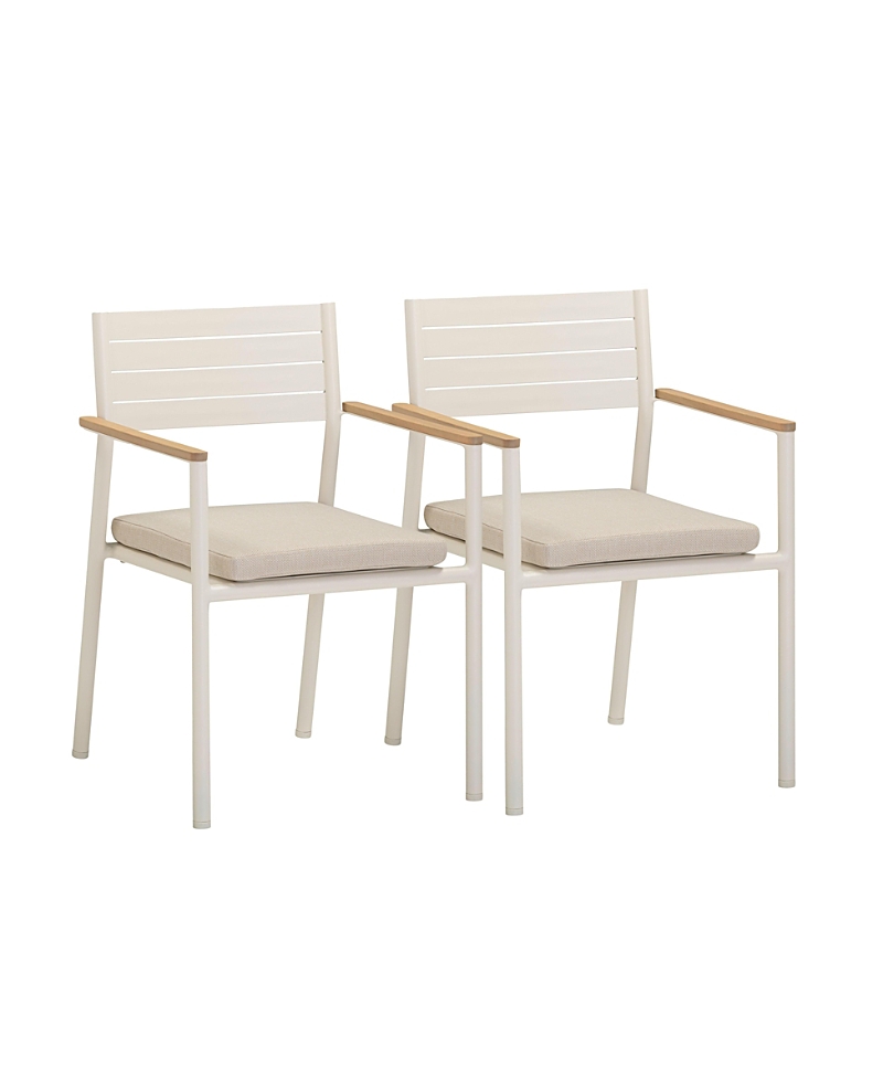 Tov Furniture Sardinia Cream Outdoor Dining Chair - Set Of 2 In Neutral