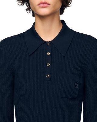 Cable Knit Polo Sweater