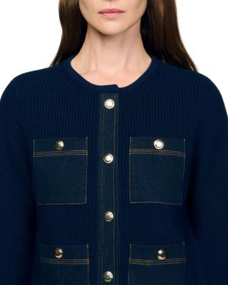 Denim Trim Cardigan
