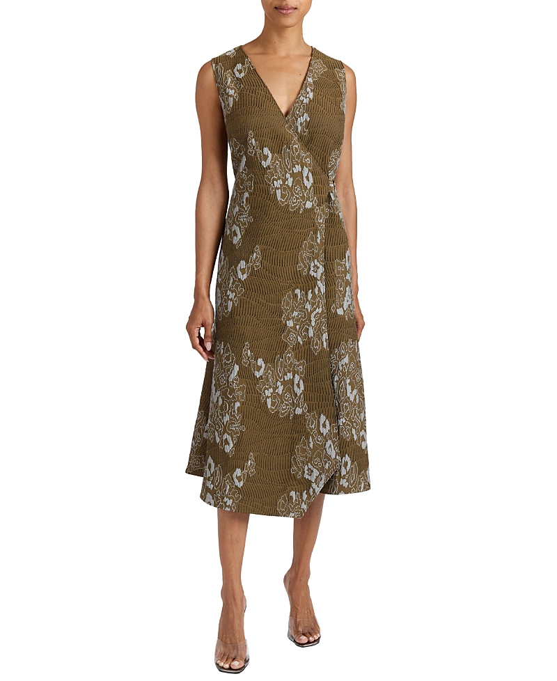 Santorelli Ursa Sleeveless Faux Wrap Dress with Metal Buckle