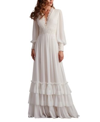  Topanga Tiered Bishop Sleeve Gown