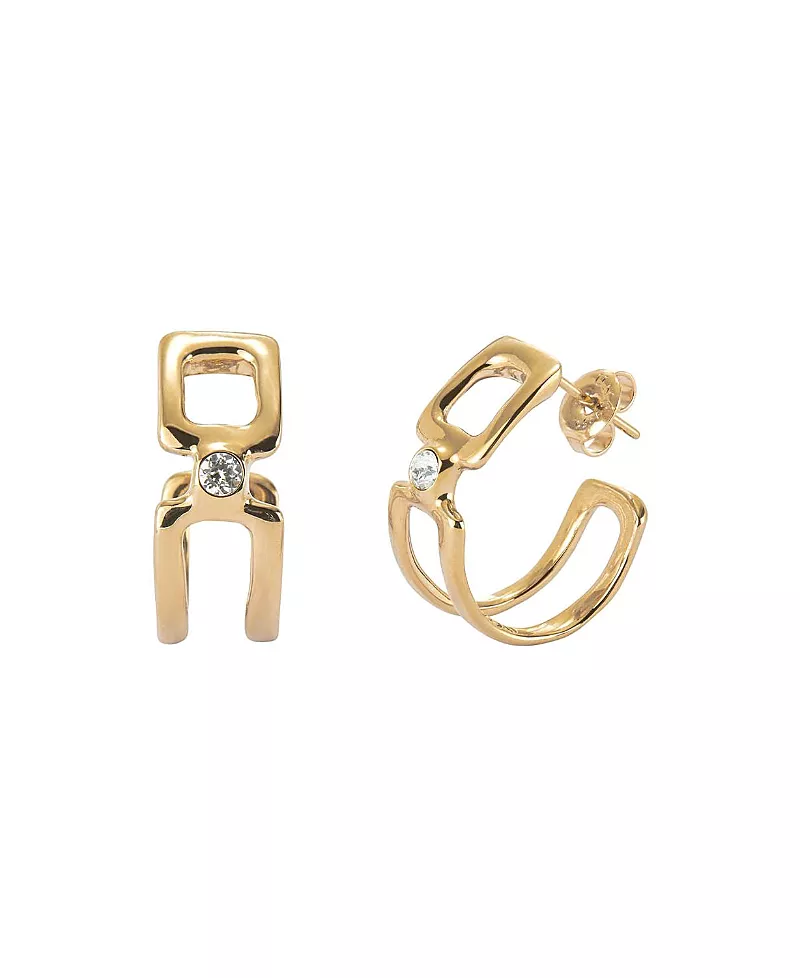UNOde50 Double Hoop Topaz Earrings